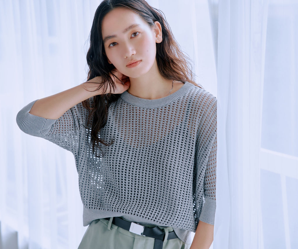 美品＊ギャルリーヴィー ドルマンスリーブジャケット コットン アイボリー系 ウォッシャブルウールジャージー ドルマンスリーブプルオーバー