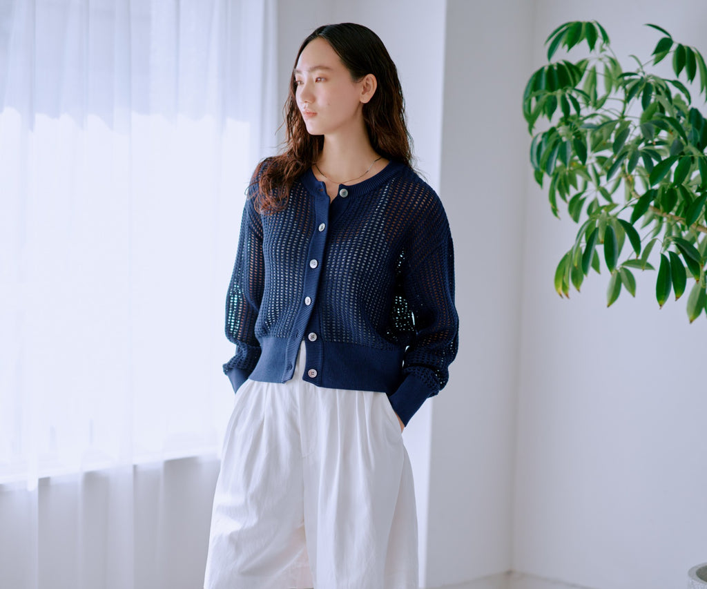 UNDER COVERグレー 半袖 シルクコットンカーディガン UNDER COVERグレー 半袖 シルクコットンカーディガン